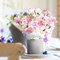 Easter Decorations, 2PCS Artificial Easter Pink Flower Egg Potted Table Decorations